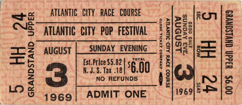 Iron Butterfly Vintage Ticket