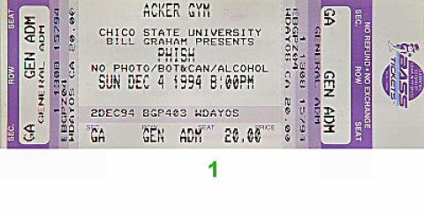 Phish Vintage Ticket