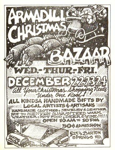 Armadillo Christmas Bazaar Handbill