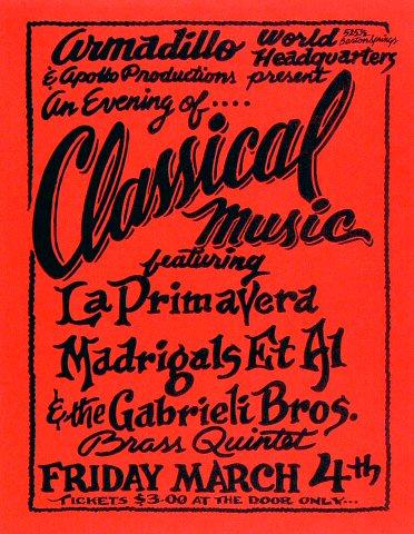 La Primavera Madrigals Et Al Handbill