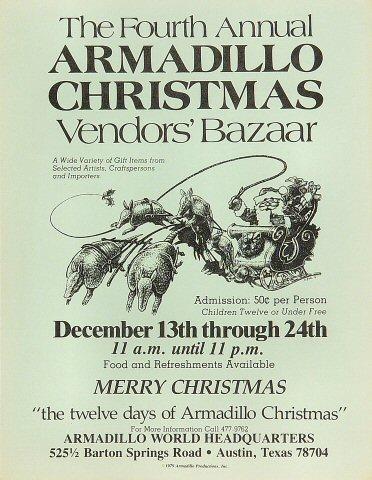 4th Annual Armadillo Christmas Vendors' Bazaar Handbill