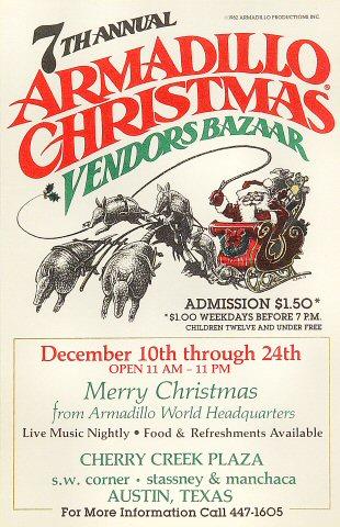 7th Annual Armadillo Christmas Vendors Bazaar Handbill