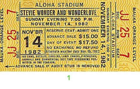 Stevie Wonder Vintage Ticket