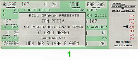 Tom Petty & the Heartbreakers Vintage Ticket
