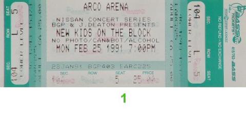 New Kids On The Block Vintage Ticket