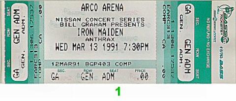Iron Maiden Vintage Ticket