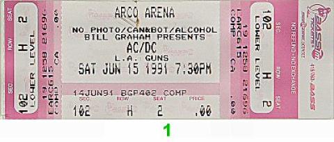 AC/DC Vintage Ticket