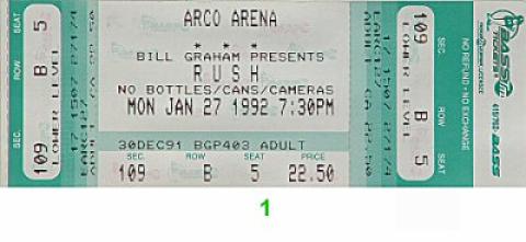Rush Vintage Ticket