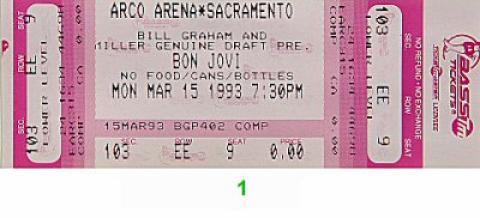 Bon Jovi Vintage Ticket