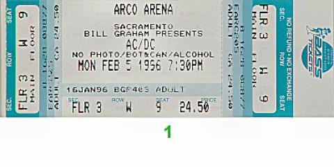 AC/DC Vintage Ticket