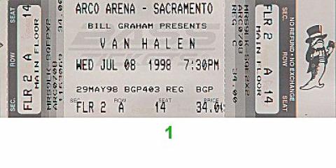 Van Halen Vintage Ticket