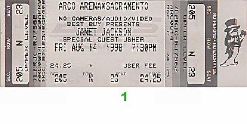 Janet Jackson Vintage Ticket