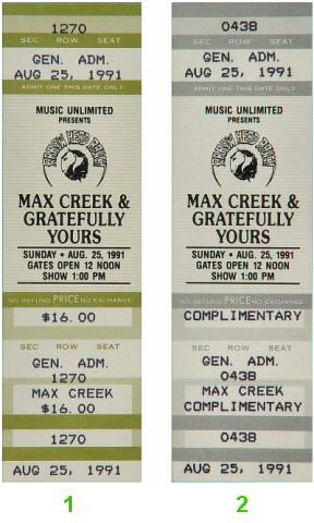 Max Creek Vintage Ticket