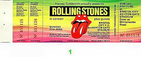 The Rolling Stones Vintage Ticket
