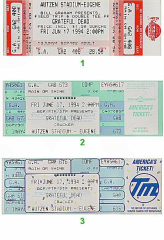 Grateful Dead Vintage Ticket