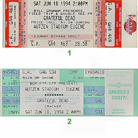 Grateful Dead Vintage Ticket