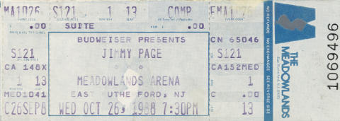 Jimmy Page Vintage Ticket