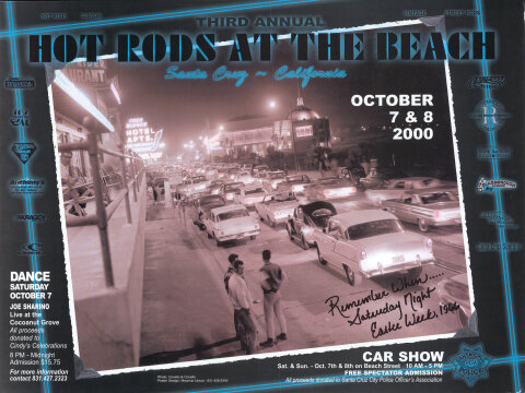 Hot Rods at the Beach Poster