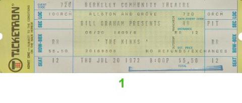 The Kinks Vintage Ticket