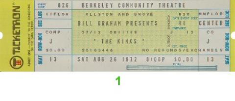 The Kinks Vintage Ticket