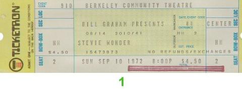 Stevie Wonder Vintage Ticket