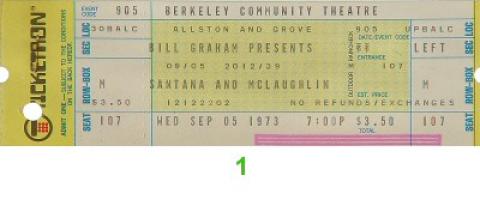 Santana and McLaughlin Vintage Ticket