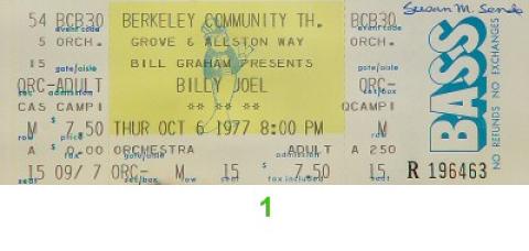 Billy Joel Vintage Ticket