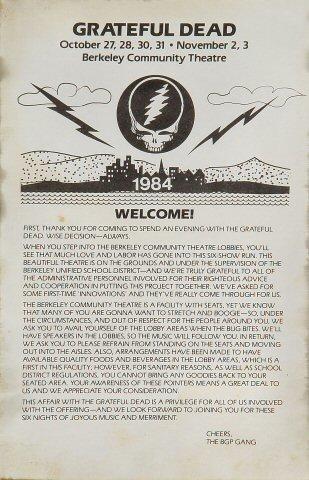 Grateful Dead Handbill