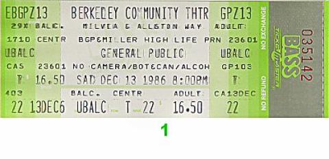General Public Vintage Ticket