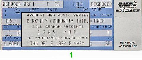 Iggy Pop Vintage Ticket