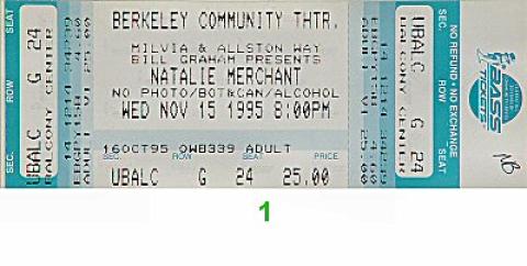 Natalie Merchant Vintage Ticket