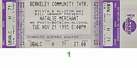 Natalie Merchant Vintage Ticket