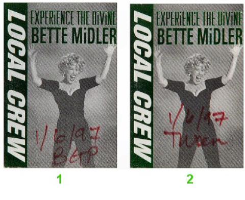 Bette Midler Backstage Pass