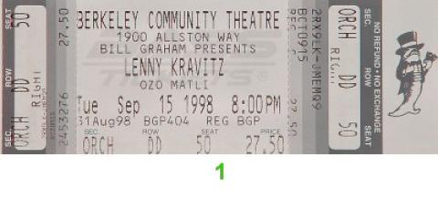 Lenny Kravitz Vintage Ticket