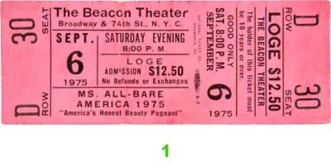 Ms. All-Bare America Vintage Ticket