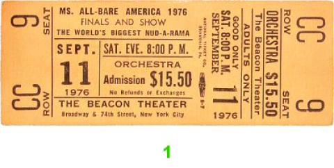 Ms. All-Bare America Vintage Ticket