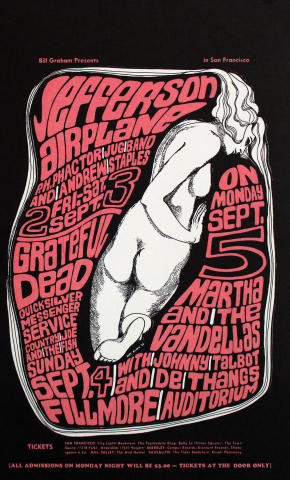 Jefferson Airplane Vintage Concert Poster from Fillmore Auditorium