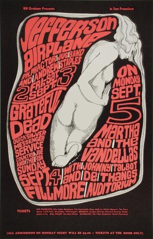 Jefferson Airplane Vintage Concert Poster from Fillmore Auditorium