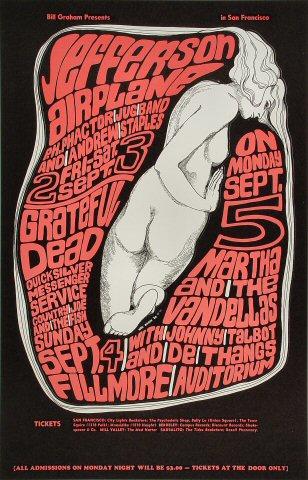 Jefferson Airplane Vintage Concert Poster from Fillmore Auditorium