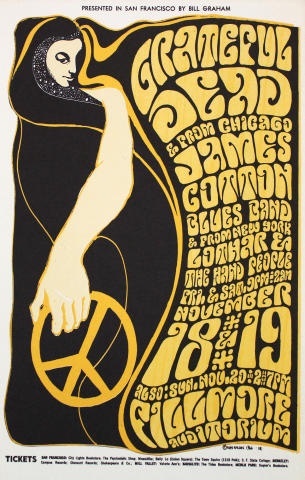 Grateful Dead Handbill ヴィンテージ ポストカード Grateful Dead Vintage Concert Postcard from Fillmore Auditorium