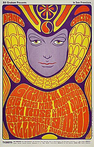 Grateful Dead Vintage Concert Poster from Fillmore Auditorium, Dec
