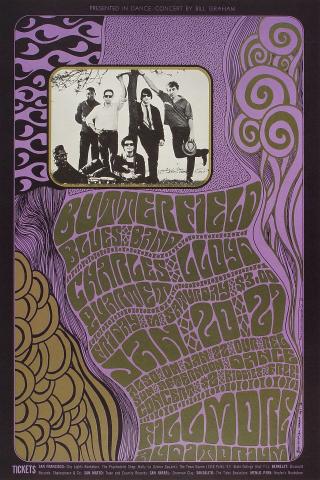 The Paul Butterfield Blues Band Vintage Concert Poster from