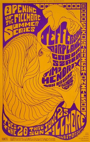 Jefferson Airplane Vintage Concert Poster from Fillmore Auditorium