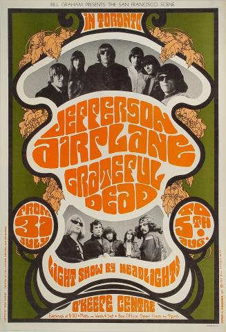 Jefferson Airplane Vintage Concert Poster from O'Keefe Center, Jul