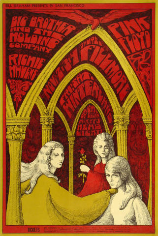 Pink Floyd Vintage Concert Postcard from Fillmore Auditorium, Nov Pink Floyd Vintage Concert Postcard from Fillmore Auditorium, Nov