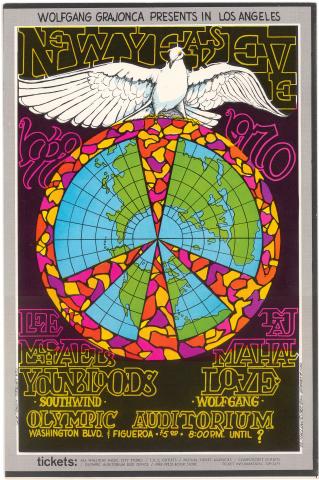 Lee Michaels Vintage Concert Poster from Fillmore West, Dec 10