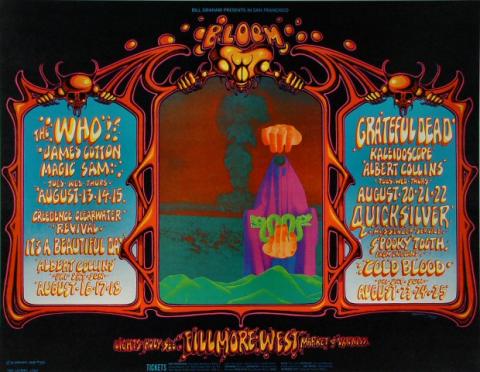 The Who Vintage Concert Poster from Fillmore West, Aug 13, 1968 at
