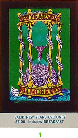 Vanilla Fudge Vintage Ticket