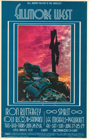 Lee Michaels Vintage Concert Postcard from Fillmore West, May 7