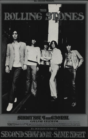 The Rolling Stones Vintage Concert Poster from Oakland Coliseum